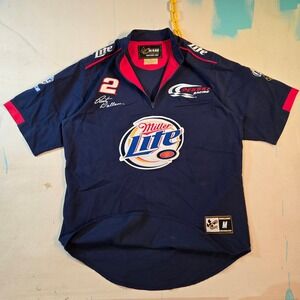 Vintage‎ Miller Lite Men's M Jersey Nascar Logo Rusty Wallace 23x31 Drivers Line